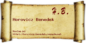 Horovicz Benedek névjegykártya