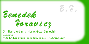 benedek horovicz business card
